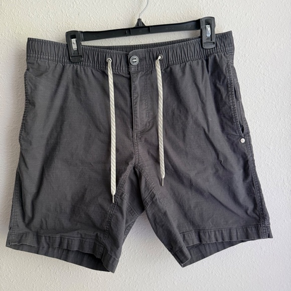 Vuori Ripstop Charcoal Short Mens Large Drawstring Cargo Gorpcore Grey - Picture 2 of 11